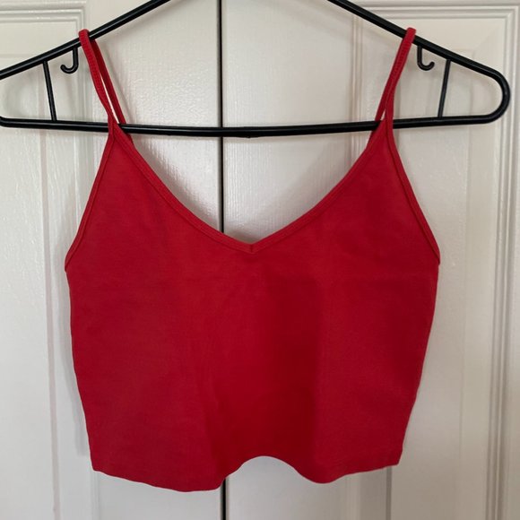 Aritzia Talula Toni Seamless Tank Red Crop Top - Picture 1 of 3